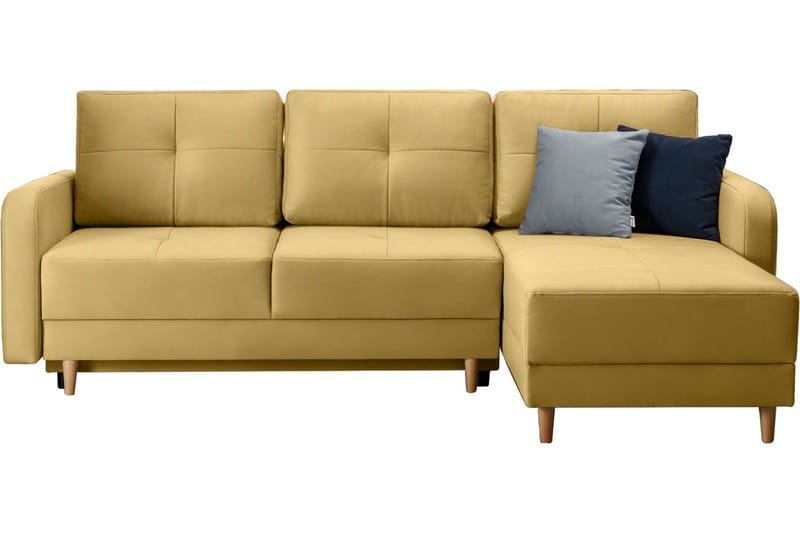 Saimon Sovesofa m. Divan med Oppbevaring 3-seter - Gul - Sovesofaer - Sovesofa divan