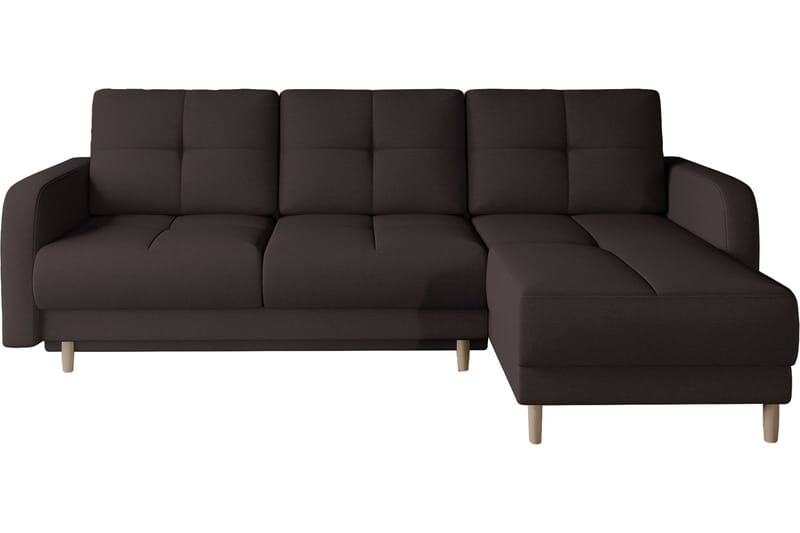 Saimon Sovesofa m. Divan med Oppbevaring 3-seter - Mørkebrun - Møbler - Sofaer - Sovesofaer