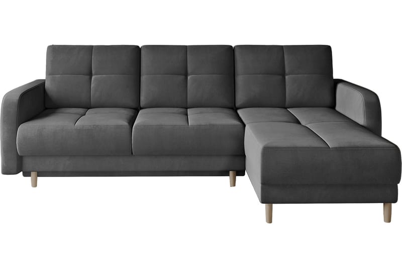 Saimon Sovesofa m. Divan med Oppbevaring 3-seter - Mørkegrå - Møbler - Sofaer - Sovesofaer