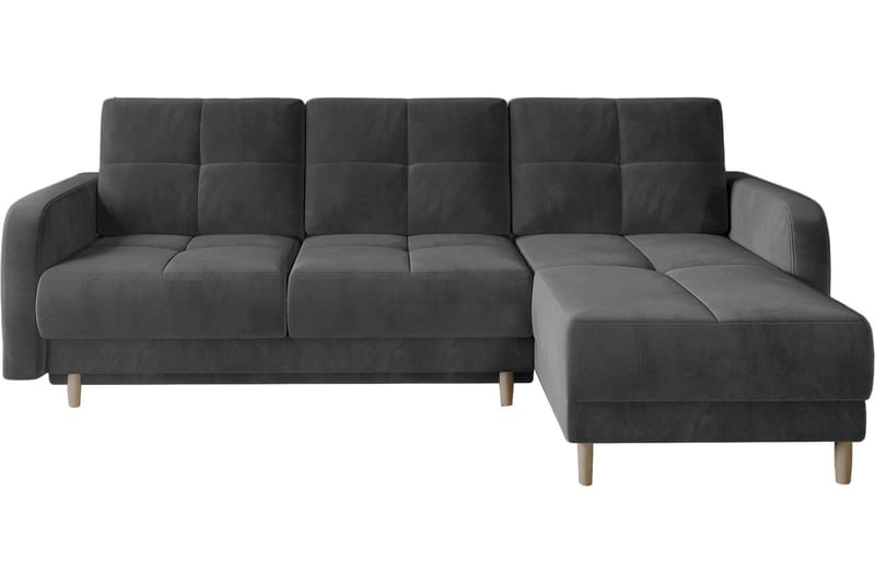 Saimon Sovesofa m. Divan med Oppbevaring 3-seter - Mørkegrå - Møbler - Sofaer - Sovesofaer
