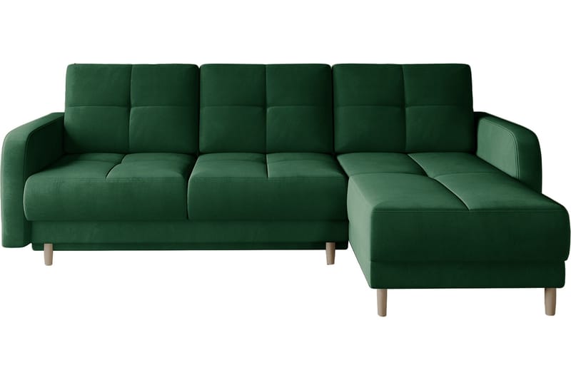 Saimon Sovesofa m. Divan med Oppbevaring 3-seter - Mørkegrønn - Møbler - Sofaer - Sovesofaer