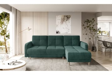 Saimon Sovesofa m. Divan med Oppbevaring 3-seter - Mørkegrønn - Møbler - Sofaer - Sovesofaer