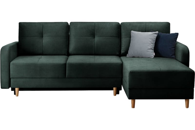 Saimon Sovesofa m. Divan med Oppbevaring 3-seter - Mørkegrønn - Møbler - Sofaer - Sovesofaer