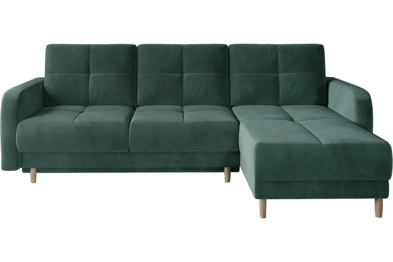 Saimon Sovesofa m. Divan med Oppbevaring 3-seter - Mørkegrønn - Møbler - Sofaer - Sovesofaer