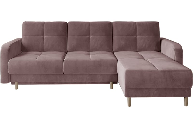 Saimon Sovesofa m. Divan med Oppbevaring 3-seter - Rosa - Sovesofaer - Sovesofa divan