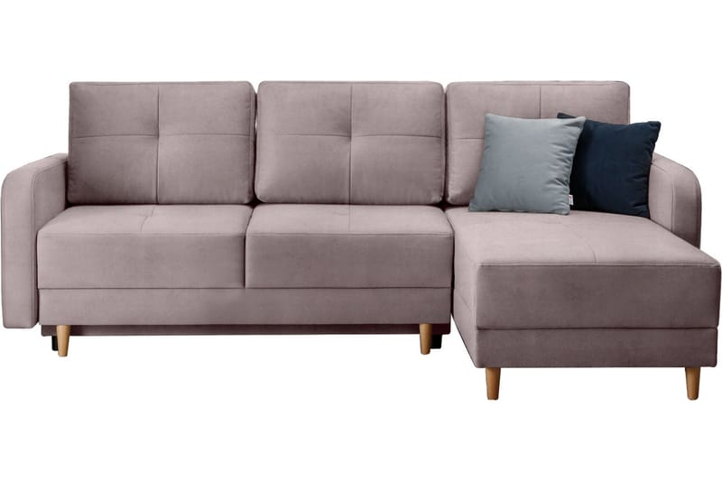 Saimon Sovesofa m. Divan med Oppbevaring 3-seter - Rosa - Møbler - Sofaer - Sovesofaer