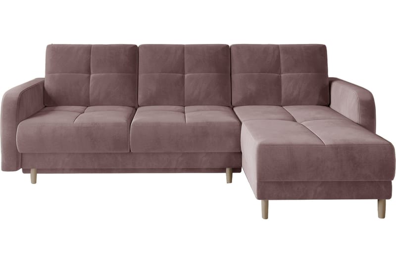 Saimon Sovesofa m. Divan med Oppbevaring 3-seter - Rosa - Møbler - Sofaer - Sovesofaer