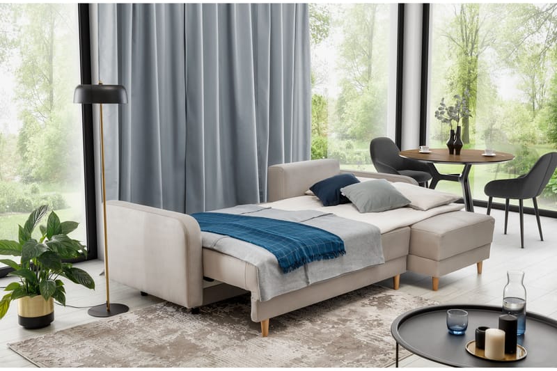 Saimon Sovesofa m. Divan med Oppbevaring 3-seter - Svart - Møbler - Sofaer - Sovesofaer