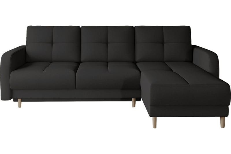 Saimon Sovesofa m. Divan med Oppbevaring 3-seter - Svart - Møbler - Sofaer - Sovesofaer