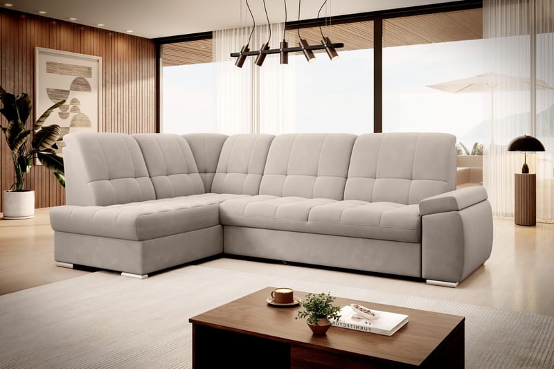 Sajana Sovesofa m. Sjeselong 3-seter - Beige - Møbler - Sofaer - Sovesofaer