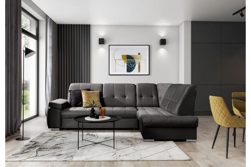 Sajana Sovesofa m. Sjeselong 3-seter, Grå