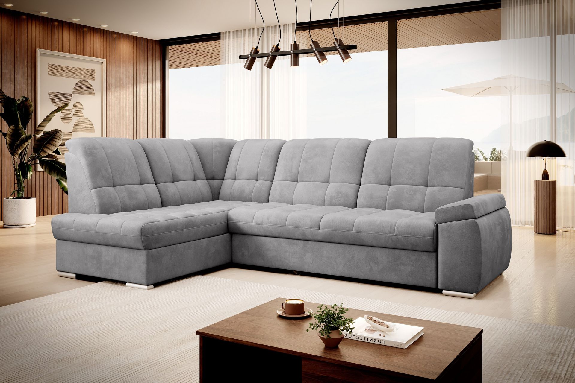 Sajana Sovesofa m. Sjeselong 3-seter - Grå - Møbler - Sofaer - Sovesofaer