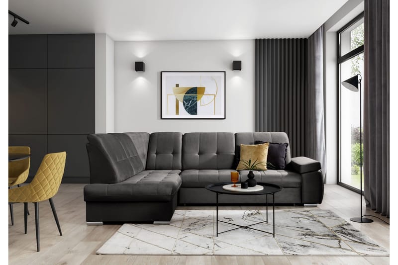 Sajana Sovesofa m. Sjeselong 3-seter - Grå - Møbler - Sofaer - Sovesofaer