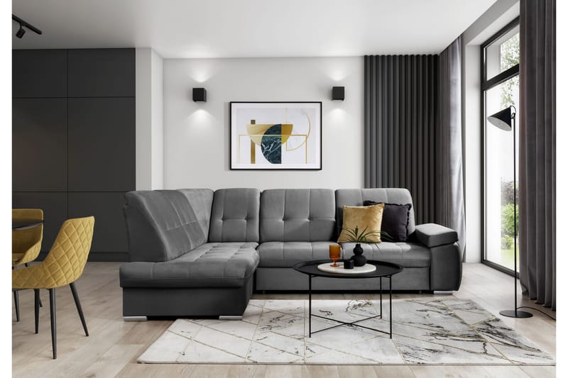 Sajana Sovesofa m. Sjeselong 3-seter - Grå - Møbler - Sofaer - Sovesofaer