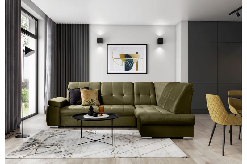 Sajana Sovesofa m. Sjeselong 3-seter - Grønn - Møbler - Sofaer - Sovesofaer