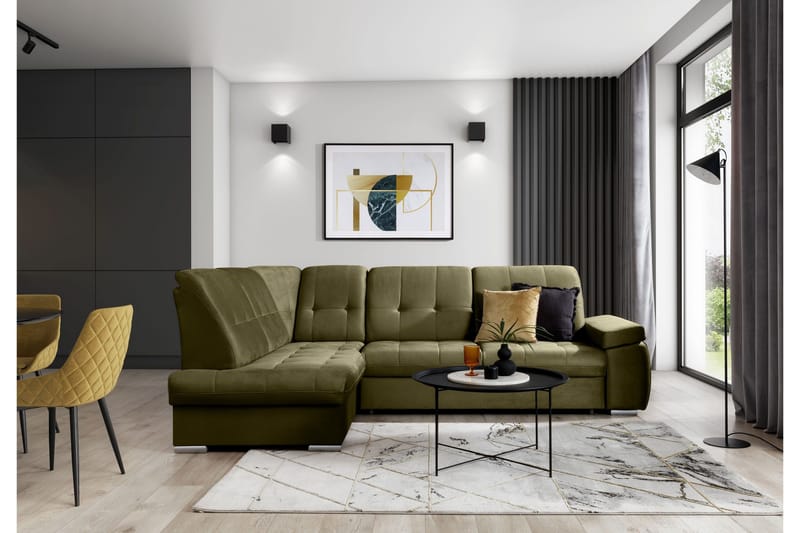 Sajana Sovesofa m. Sjeselong 3-seter - Grønn - Møbler - Sofaer - Sovesofaer