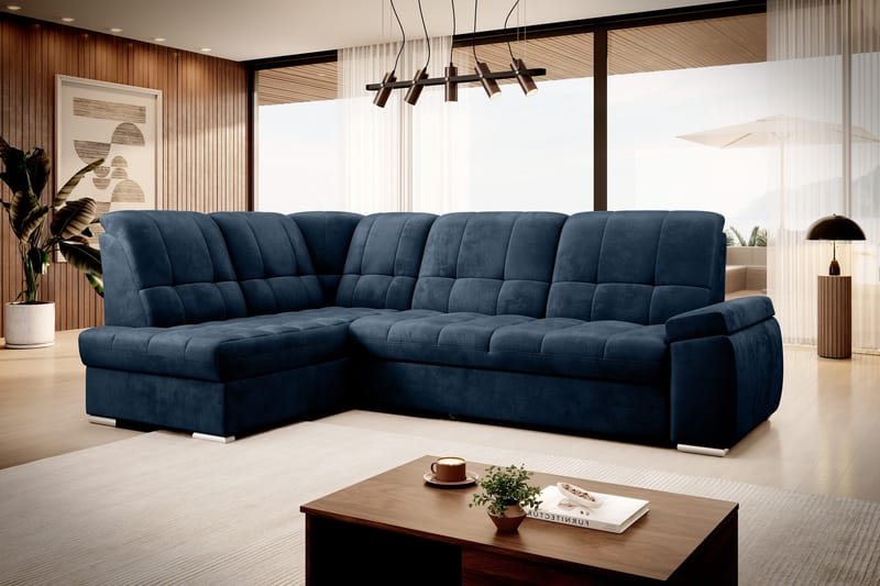 Sajana Sovesofa m. Sjeselong 3-seter - Mørkeblå - Møbler - Sofaer - Sovesofaer