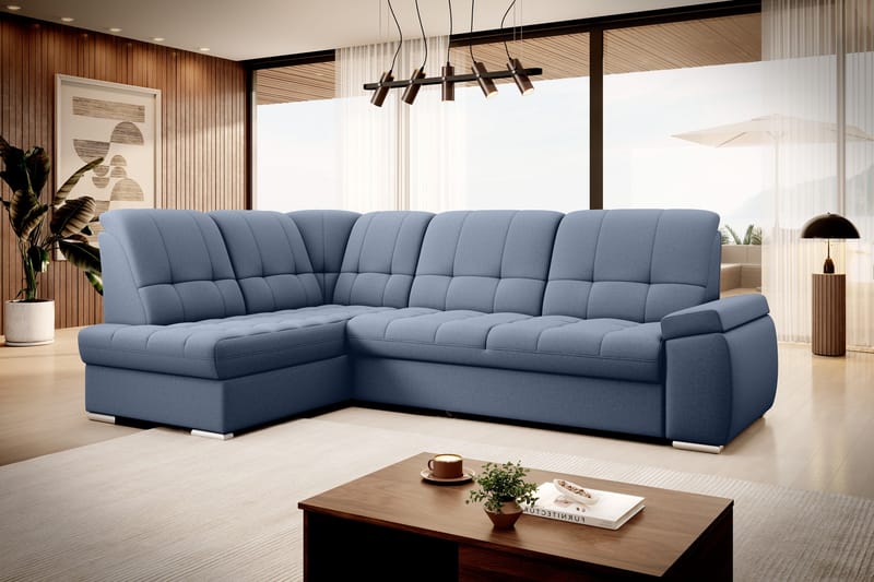 Sajana Sovesofa m. Sjeselong 3-seter - Mørkeblå - Møbler - Sofaer - Sovesofaer