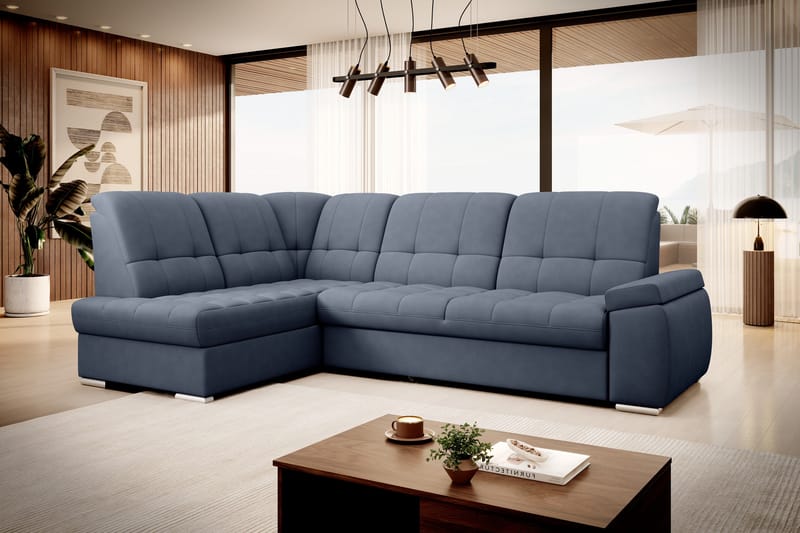 Sajana Sovesofa m. Sjeselong 3-seter - Mørkeblå - Møbler - Sofaer - Sovesofaer