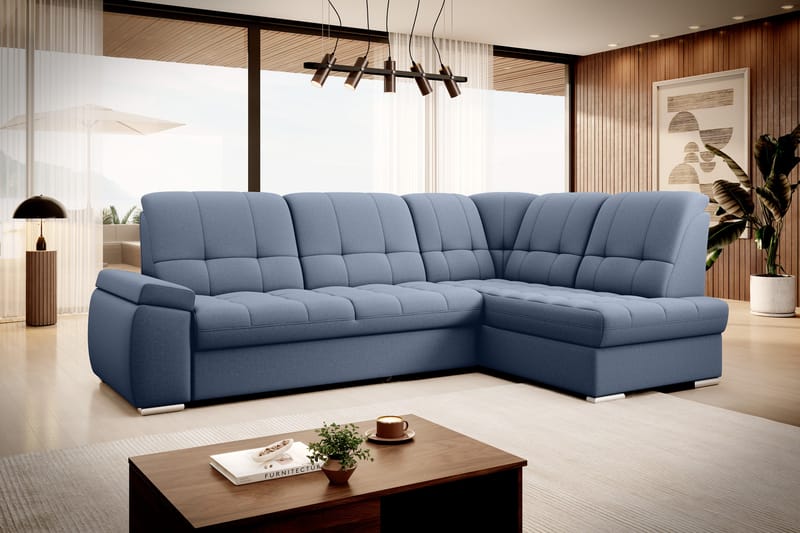 Sajana Sovesofa m. Sjeselong 3-seter - Mørkeblå - Møbler - Sofaer - Sovesofaer