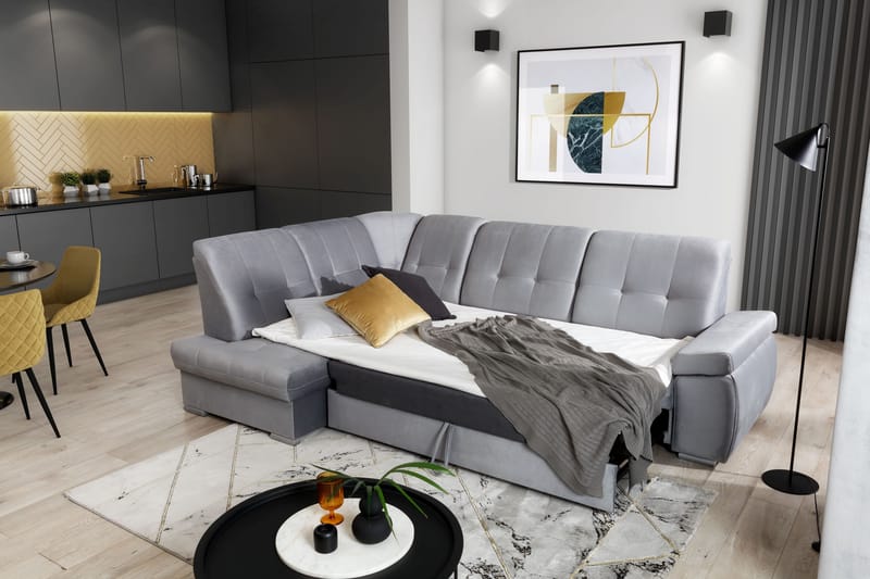 Sajana Sovesofa m. Sjeselong 3-seter - Mørkebrun - Møbler - Sofaer - Sovesofaer