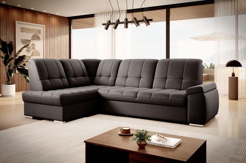 Sajana Sovesofa m. Sjeselong 3-seter - Mørkebrun - Møbler - Sofaer - Sovesofaer