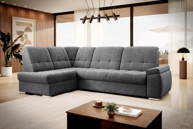 Sajana Sovesofa m. Sjeselong 3-seter - Mørkegrå - Møbler - Sofaer - Sovesofaer