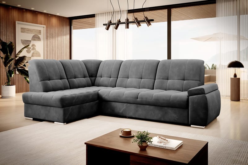 Sajana Sovesofa m. Sjeselong 3-seter - Mørkegrå - Møbler - Sofaer - Sovesofaer