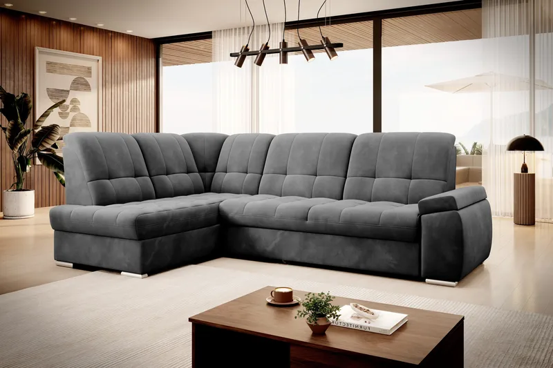 Sajana Sovesofa m. Sjeselong 3-seter - Mørkegrå - Møbler - Sofaer - Sovesofaer