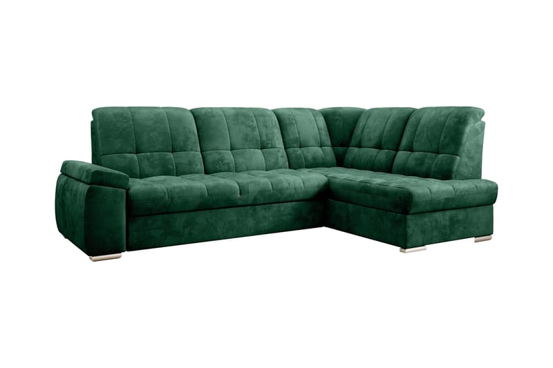 Sajana Sovesofa m. Sjeselong 3-seter, Mørkegrønn