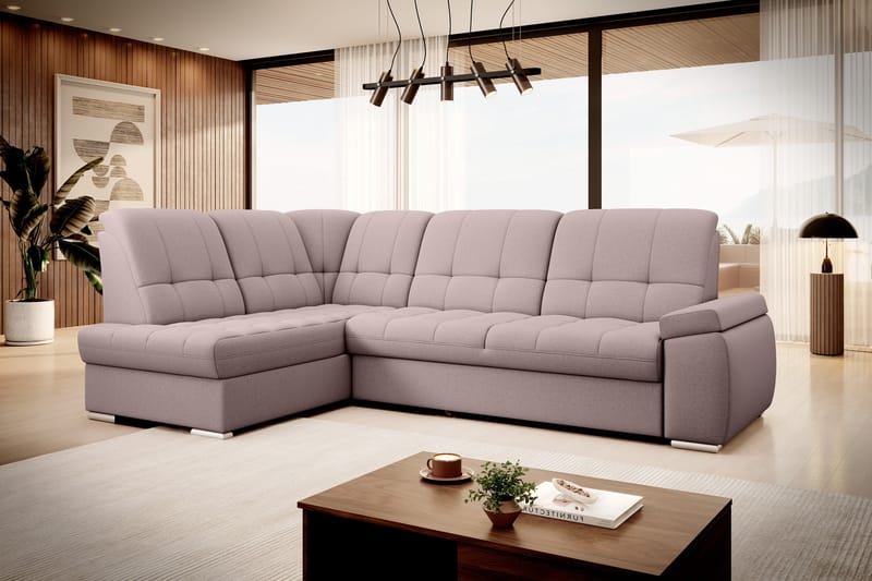 Sajana Sovesofa m. Sjeselong 3-seter - Rosa - Møbler - Sofaer - Sovesofaer