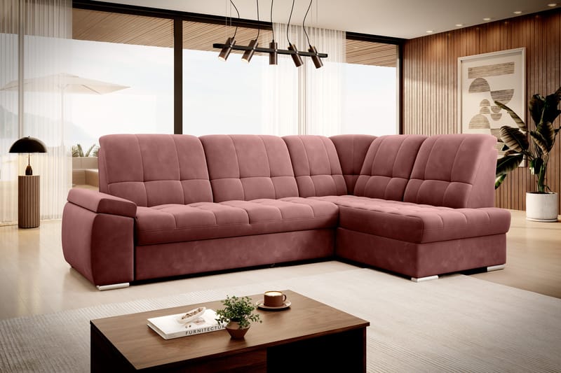 Sajana Sovesofa m. Sjeselong 3-seter - Rosa - Sovesofaer