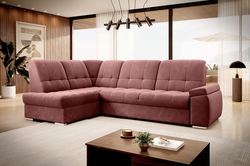 Sajana Sovesofa m. Sjeselong 3-seter - Rosa - Møbler - Sofaer - Sovesofaer