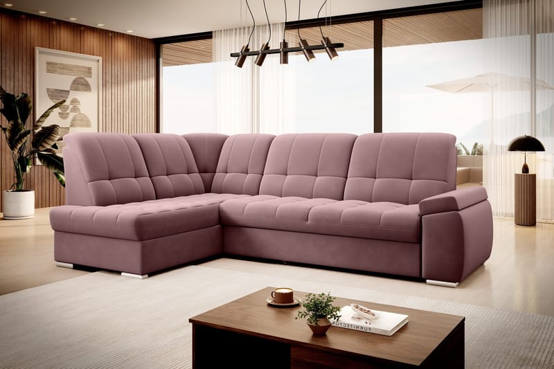 Sajana Sovesofa m. Sjeselong 3-seter - Rosa - Møbler - Sofaer - Sovesofaer