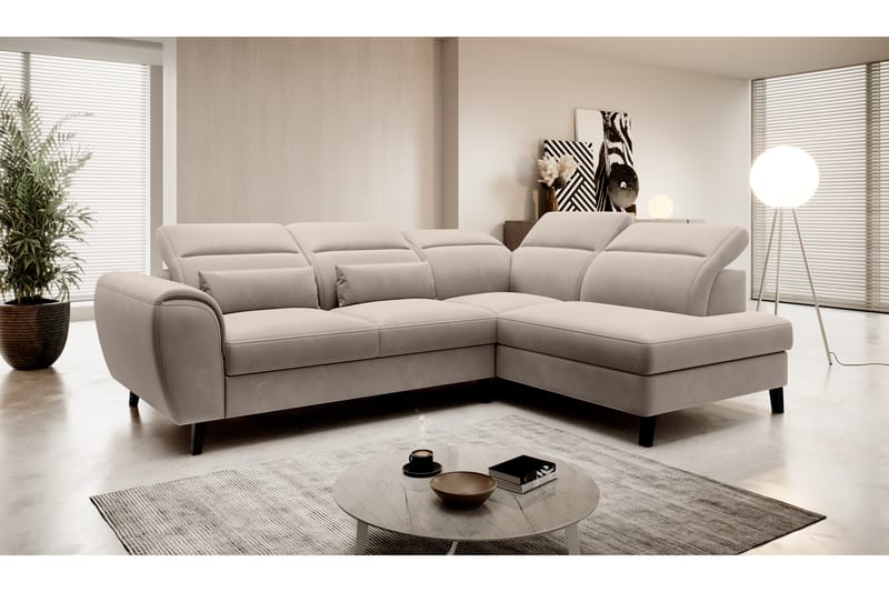 Sajda Sovesofa m. Sjeselong 3-seter - Beige - Sovesofaer