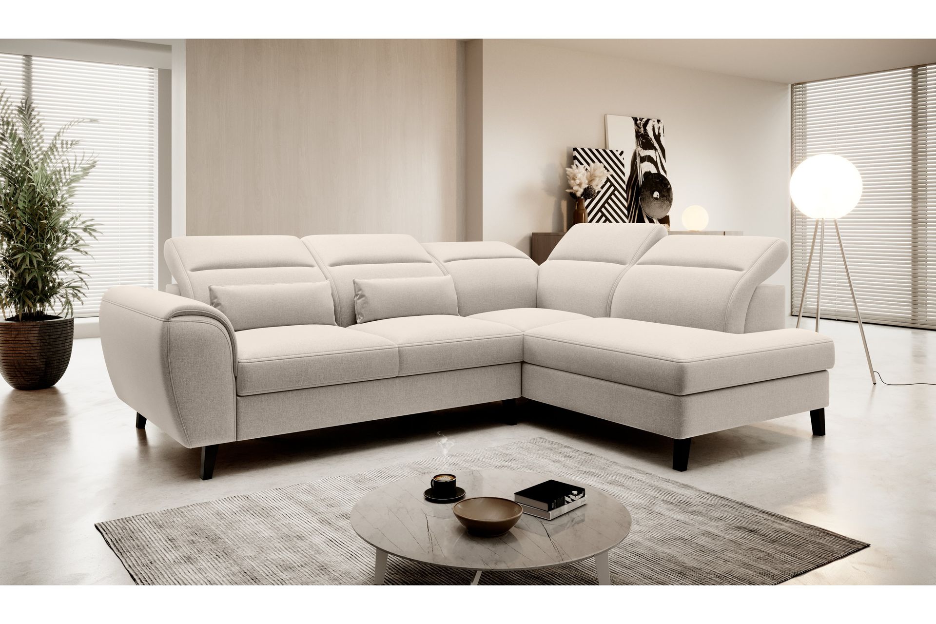 Sajda Sovesofa m. Sjeselong 3-seter - Beige - Møbler - Sofaer - Sovesofaer