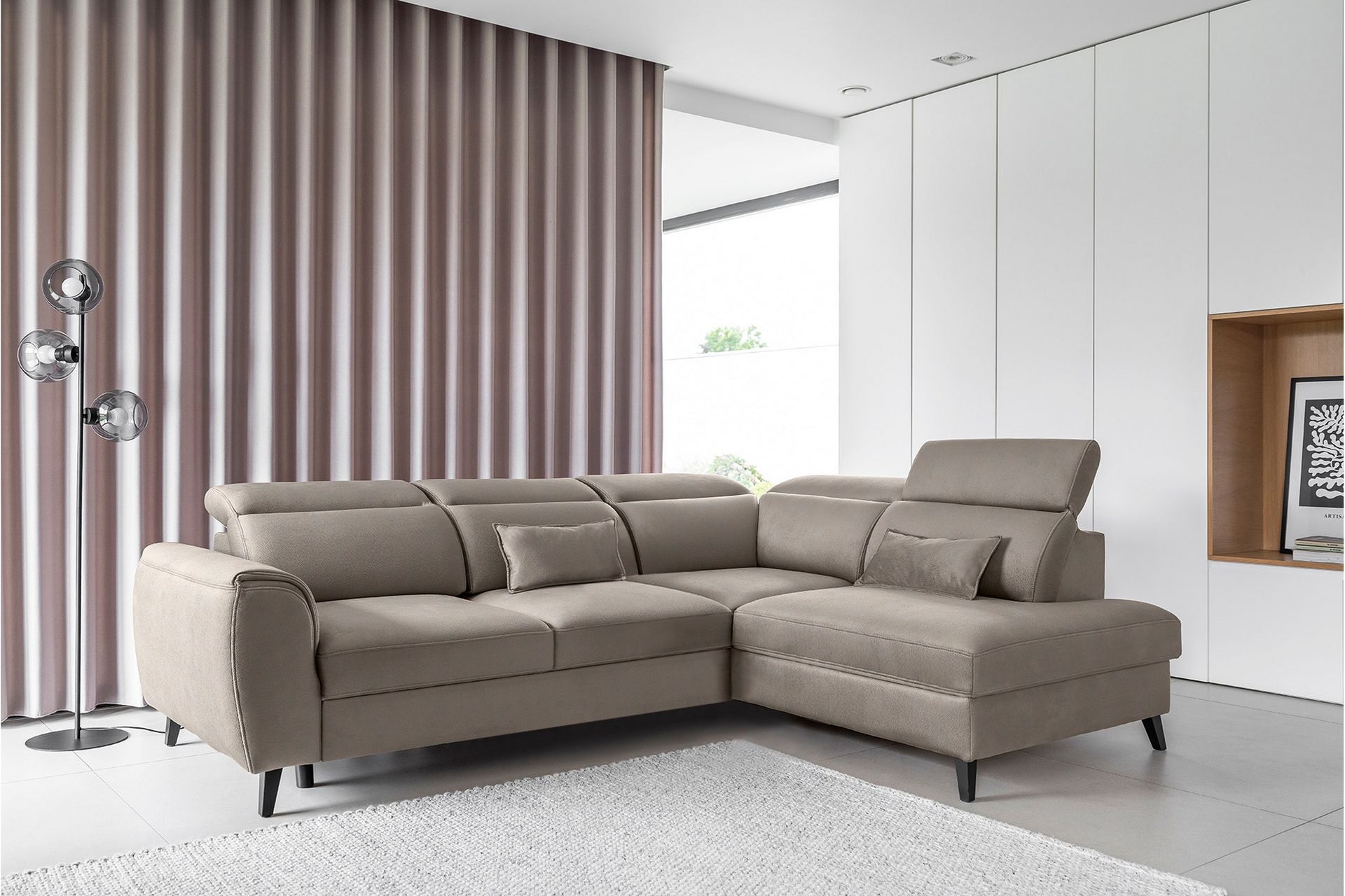 Sajda Sovesofa m. Sjeselong 3-seter - Beige - Møbler - Sofaer - Sovesofaer