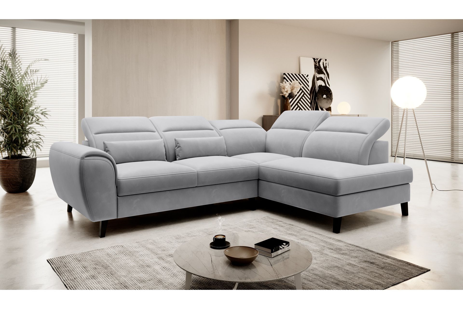 Sajda Sovesofa m. Sjeselong 3-seter - Grå - Møbler - Sofaer - Sovesofaer