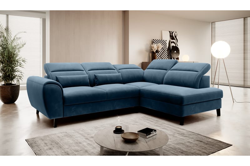 Sajda Sovesofa m. Sjeselong 3-seter - Mørkeblå - Møbler - Sofaer - Sovesofaer