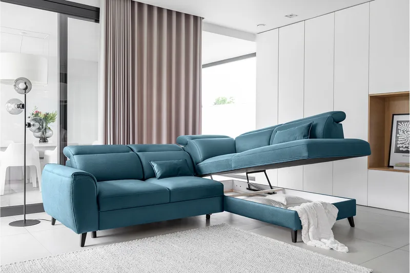 Sajda Sovesofa m. Sjeselong 3-seter - Mørkeblå - Møbler - Sofaer - Sovesofaer