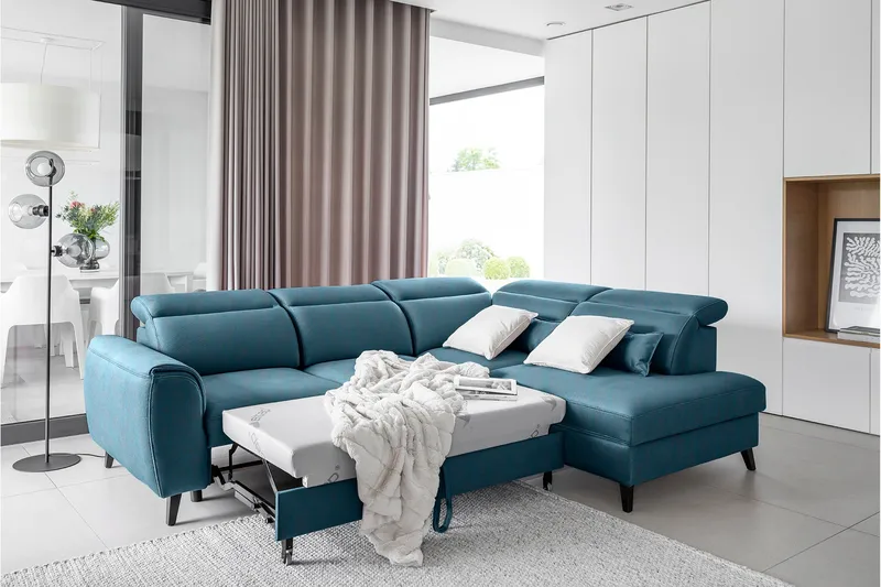 Sajda Sovesofa m. Sjeselong 3-seter - Mørkeblå - Møbler - Sofaer - Sovesofaer