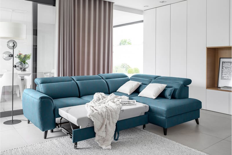 Sajda Sovesofa m. Sjeselong 3-seter - Mørkeblå - Møbler - Sofaer - Sovesofaer