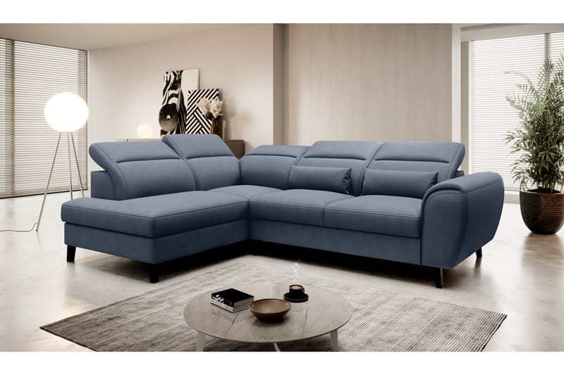 Sajda Sovesofa m. Sjeselong 3-seter, Mørkeblå