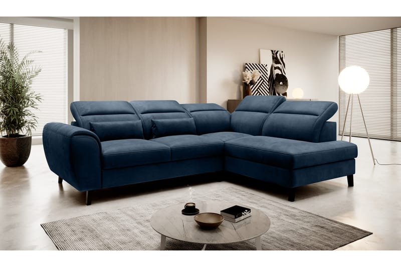 Sajda Sovesofa m. Sjeselong 3-seter - Mørkeblå - Møbler - Sofaer - Sovesofaer