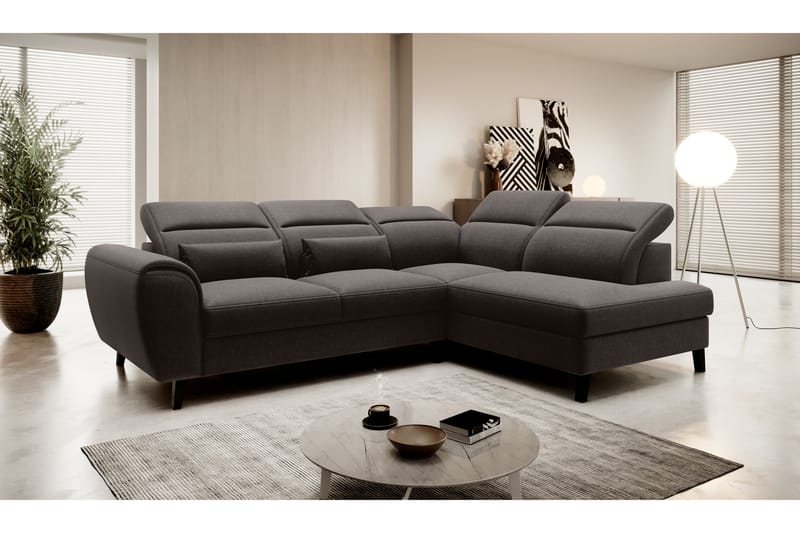 Sajda Sovesofa m. Sjeselong 3-seter - Mørkebrun - Møbler - Sofaer - Sovesofaer