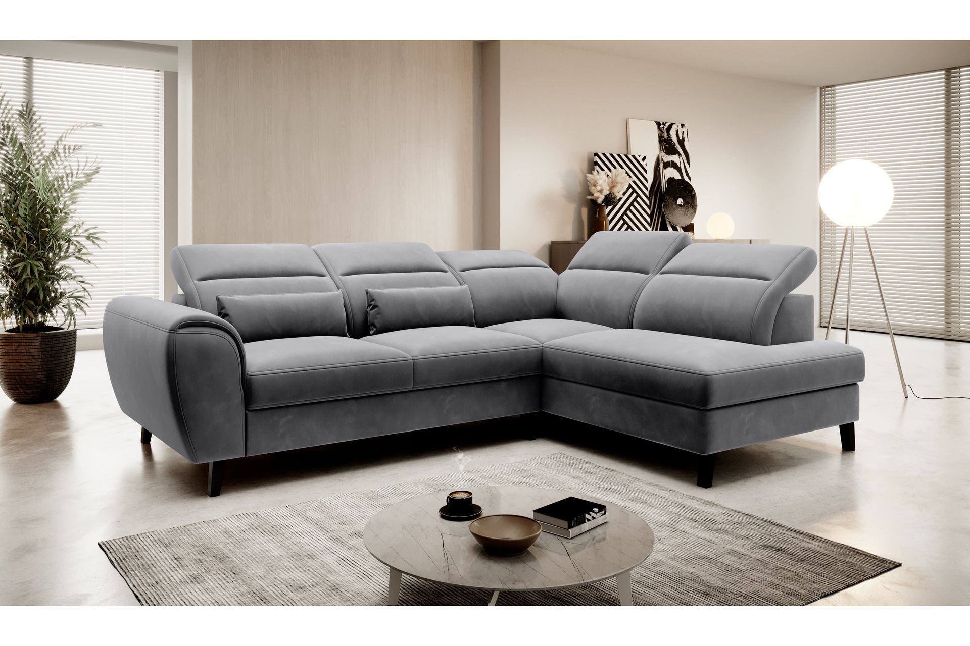 Sajda Sovesofa m. Sjeselong 3-seter - Mørkegrå - Møbler - Sofaer - Sovesofaer
