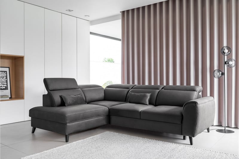 Sajda Sovesofa m. Sjeselong 3-seter - Mørkegrå - Møbler - Sofaer - Sovesofaer