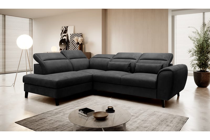 Sajda Sovesofa m. Sjeselong 3-seter, Mørkegrå