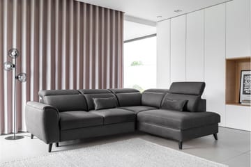 Sajda Sovesofa m. Sjeselong 3-seter - Mørkegrå - Møbler - Sofaer - Sovesofaer