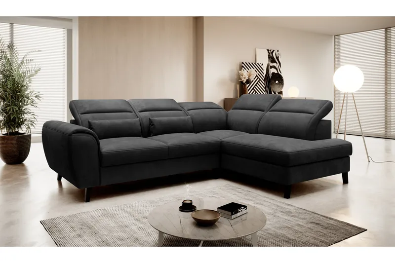 Sajda Sovesofa m. Sjeselong 3-seter - Mørkegrå - Møbler - Sofaer - Sovesofaer